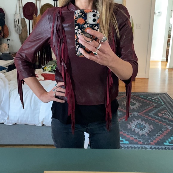 Cleobella Everly Leather Fringe Jacket - Picture 9 of 9